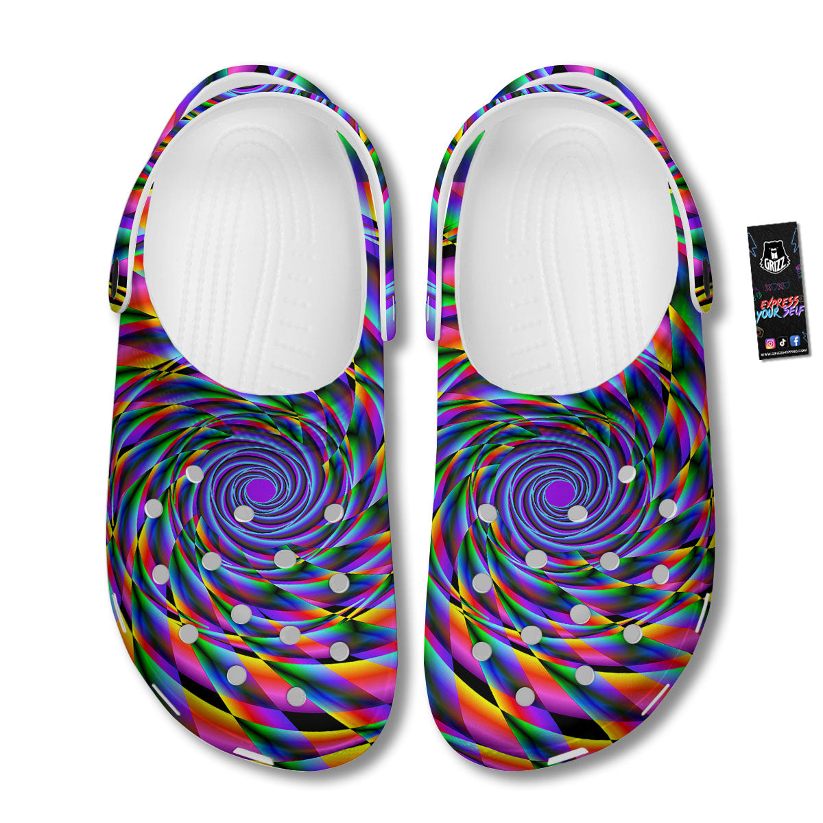 Motion Psychedelic Illusory Print Clog-grizzshop