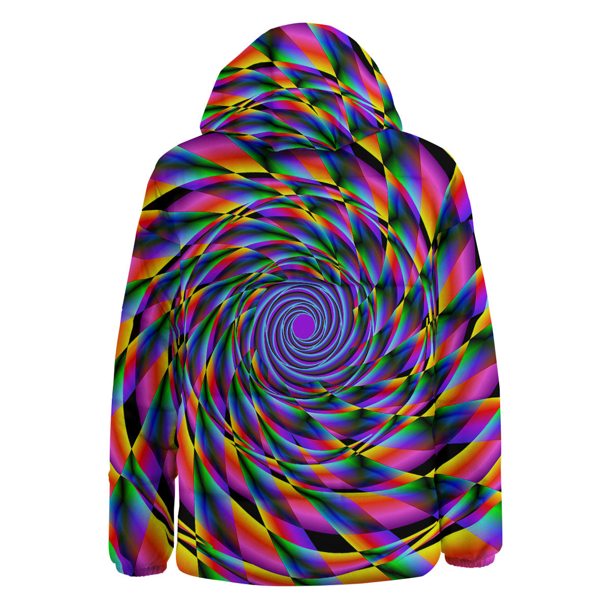 Motion Psychedelic Illusory Print Down Jacket-grizzshop