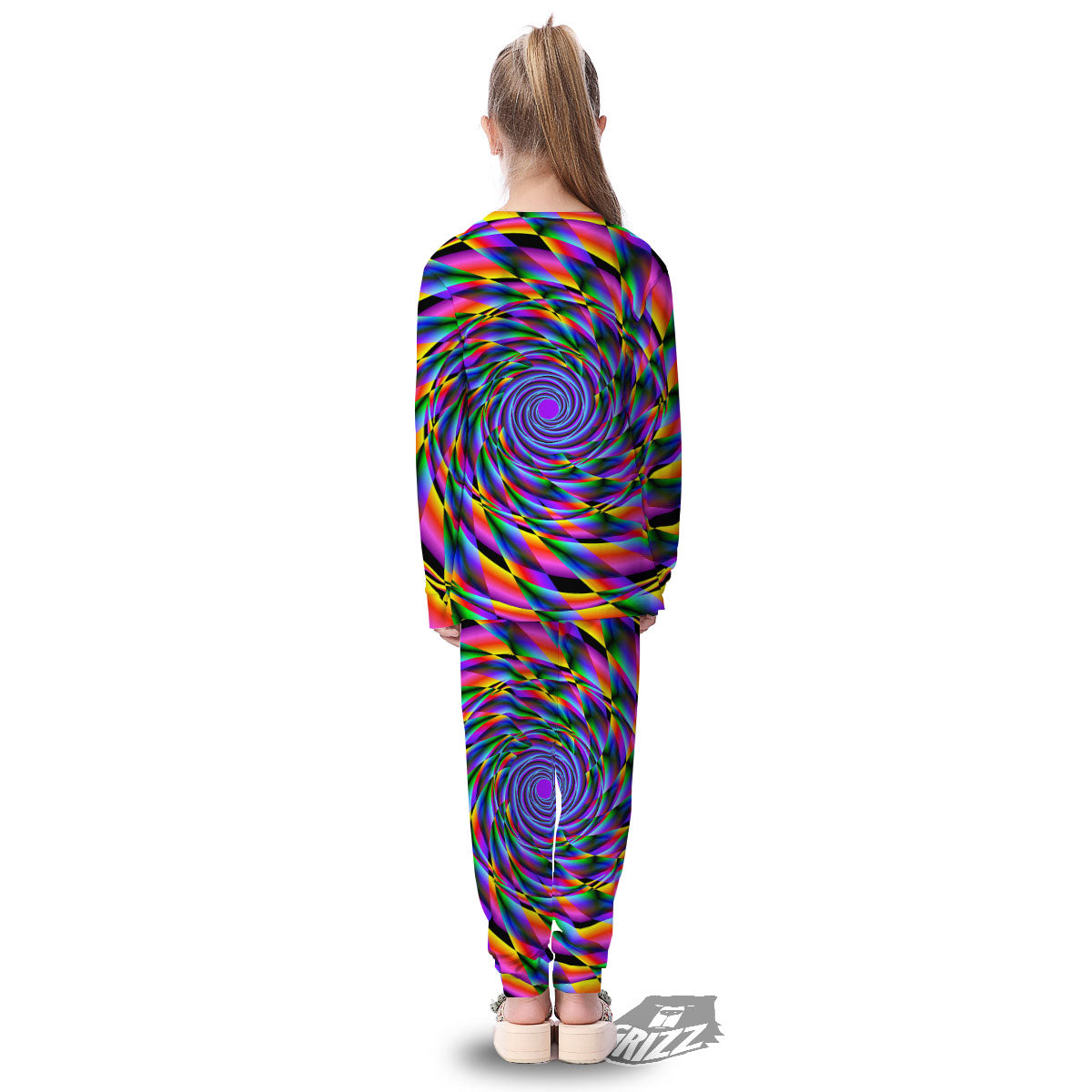 Motion Psychedelic Illusory Print Kid's Pajamas-grizzshop