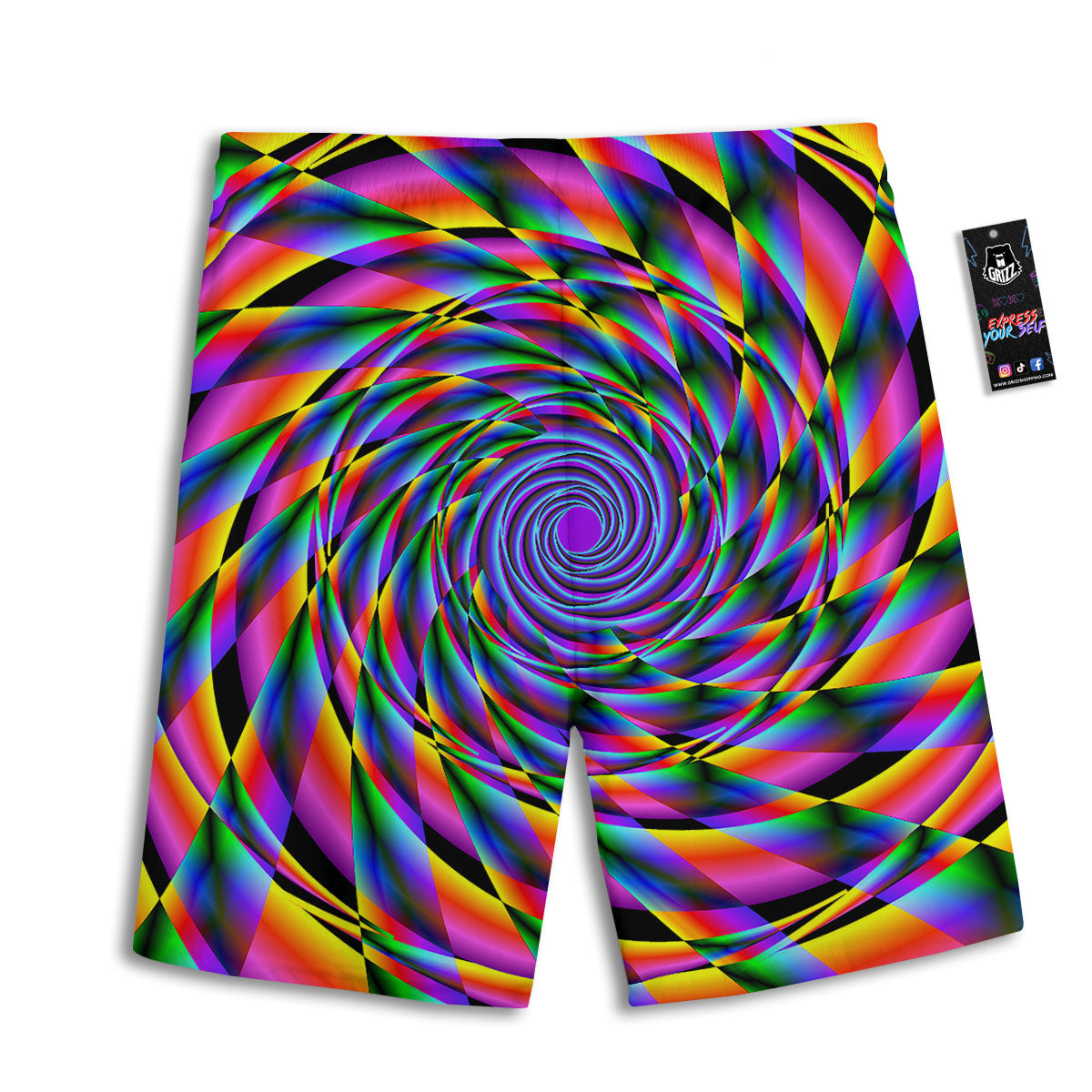 Motion Psychedelic Illusory Print Men's Athletic Shorts