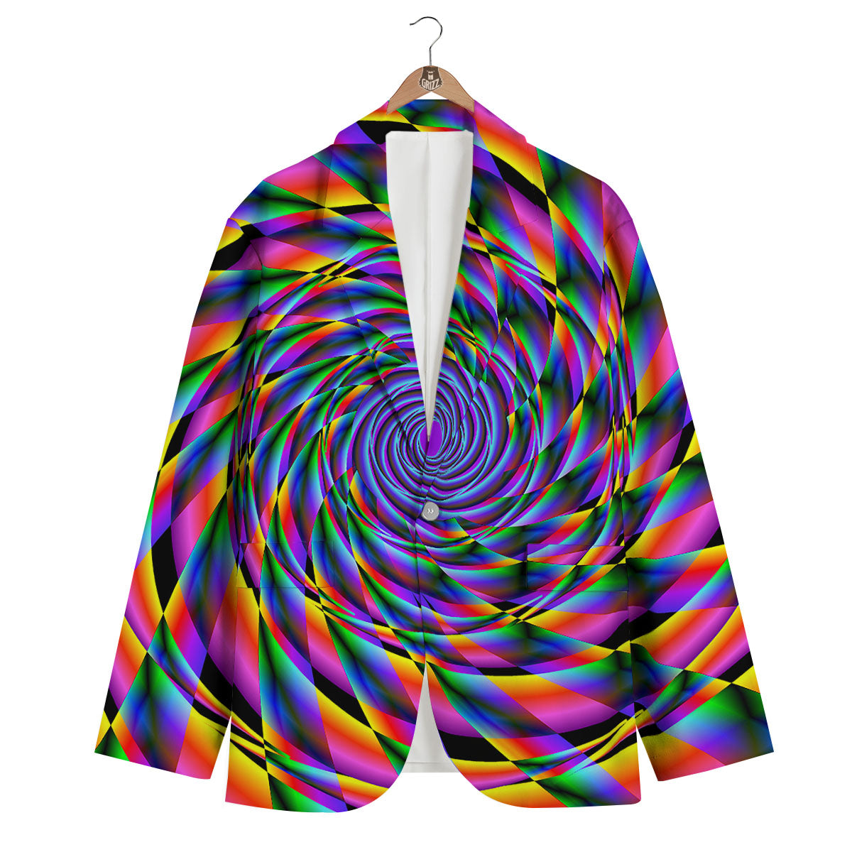 Motion Psychedelic Illusory Print Men's Blazer-grizzshop