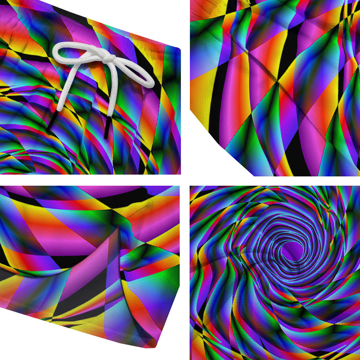 Motion Psychedelic Illusory Print Men's Running Shorts-grizzshop