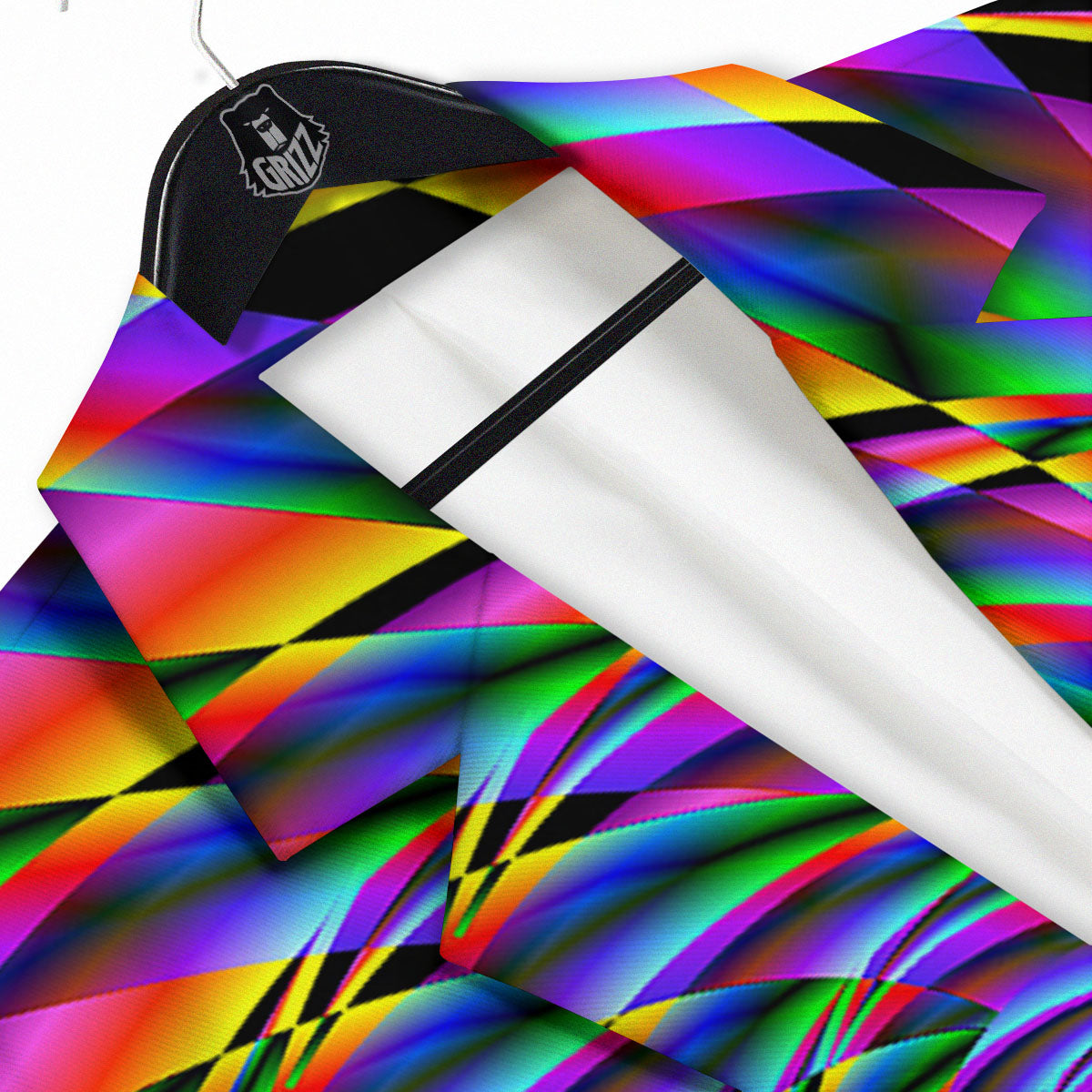 Motion Psychedelic Illusory Print Men's Sport Coat-grizzshop
