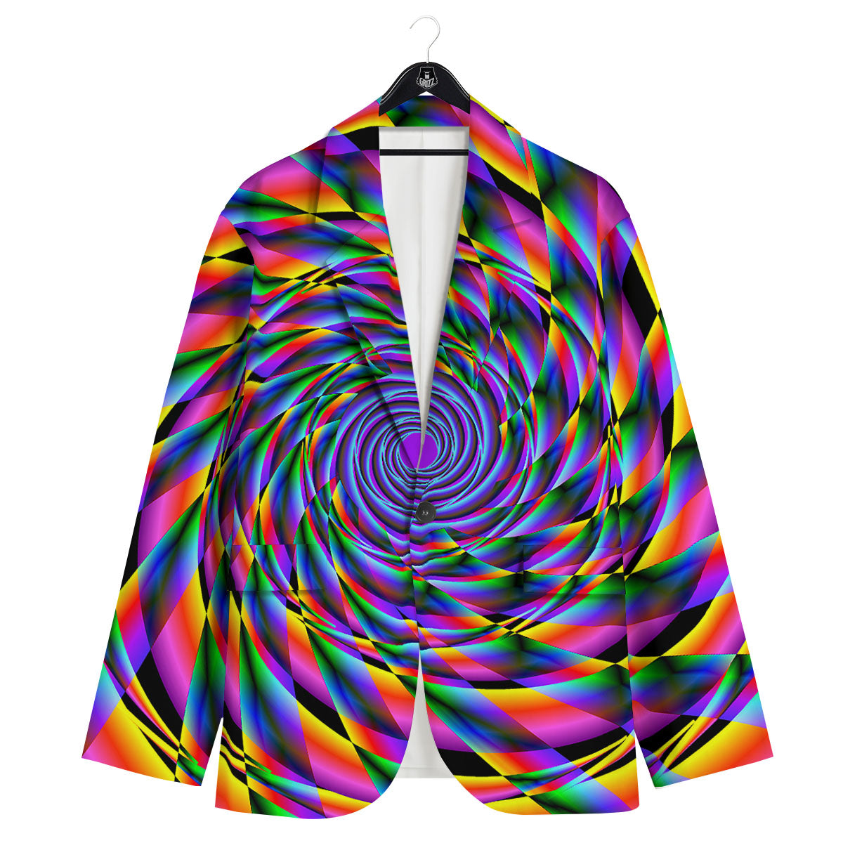 Motion Psychedelic Illusory Print Men's Sport Coat-grizzshop