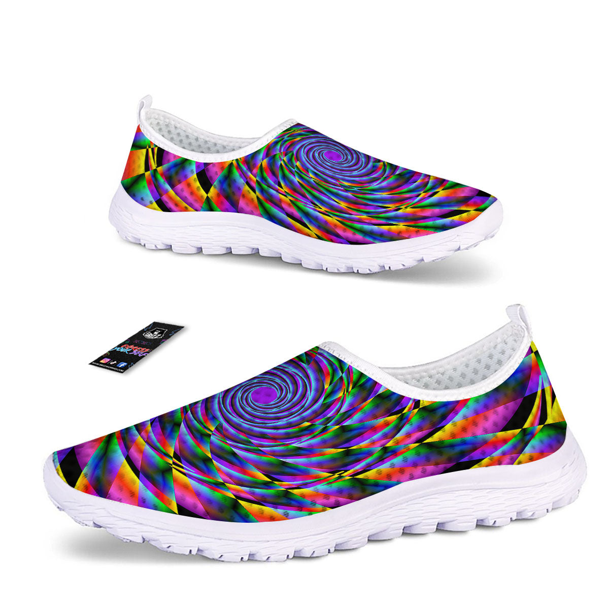 Motion Psychedelic Illusory Print Nurse Shoes-grizzshop