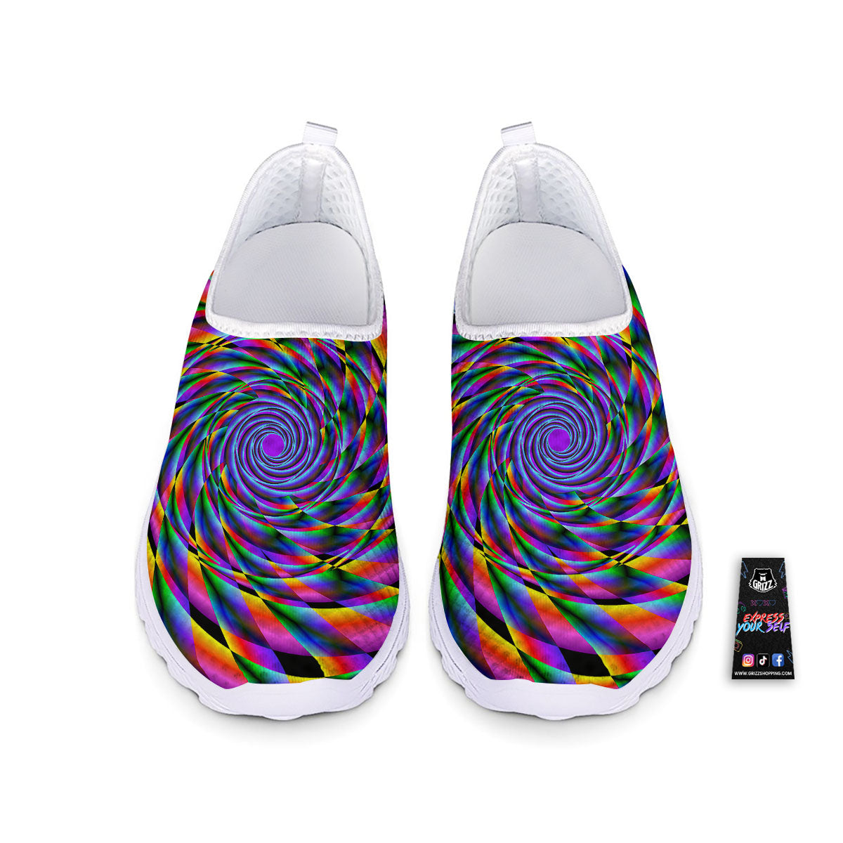 Motion Psychedelic Illusory Print Nurse Shoes-grizzshop