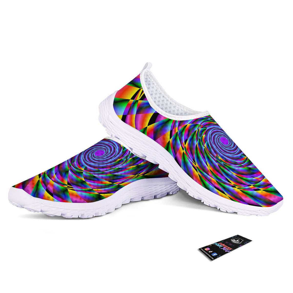 Motion Psychedelic Illusory Print Nurse Shoes-grizzshop