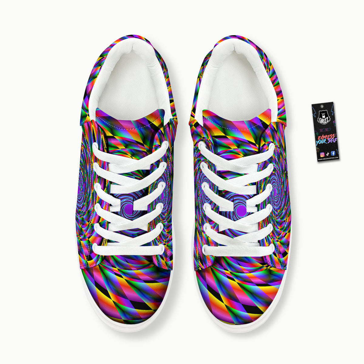 Motion Psychedelic Illusory Print Platform Shoes-grizzshop