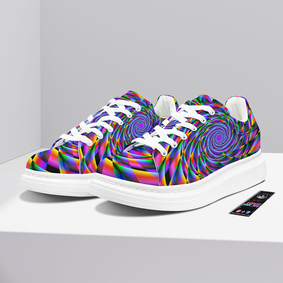 Motion Psychedelic Illusory Print Platform Shoes-grizzshop