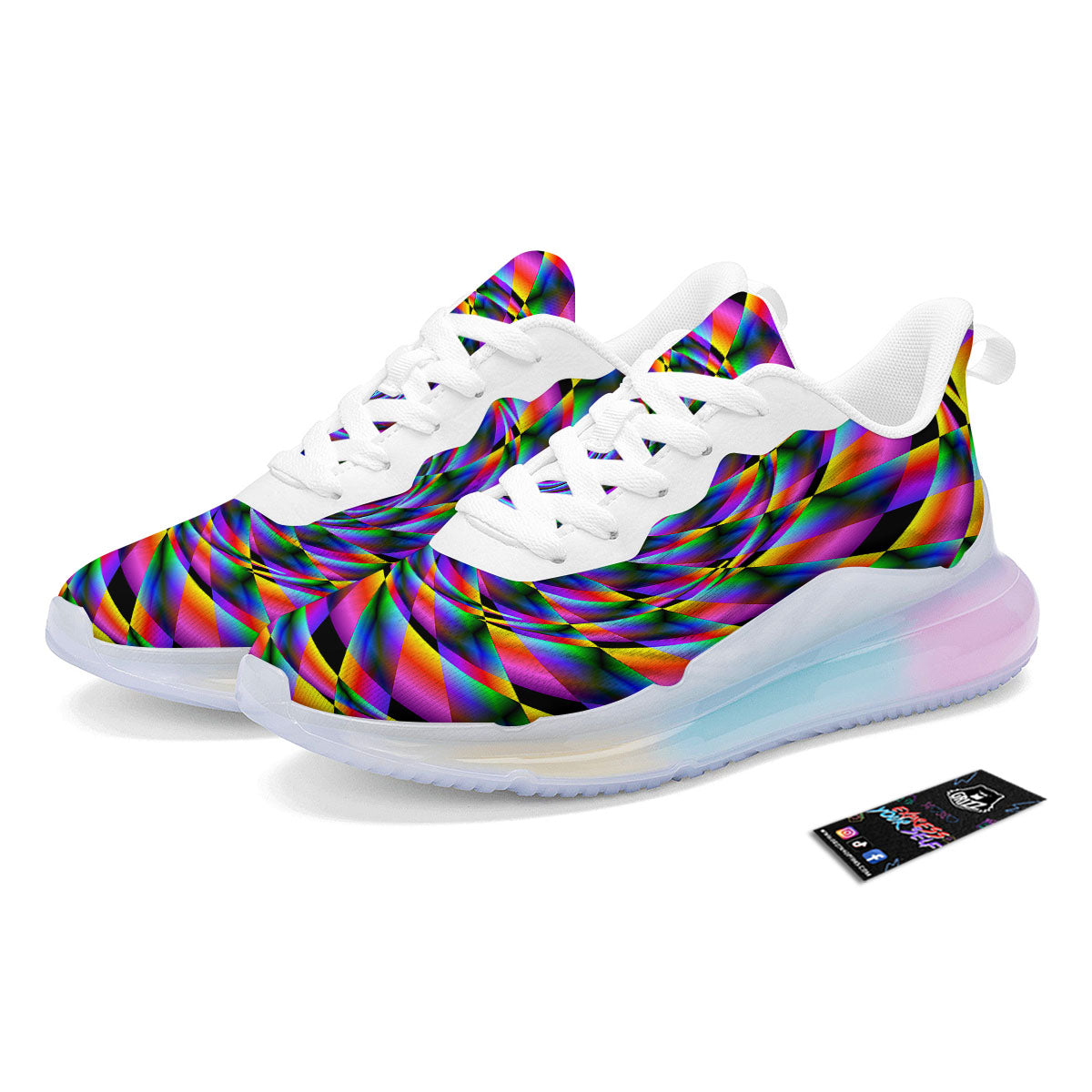 Motion Psychedelic Illusory Print Running Sneakers-grizzshop