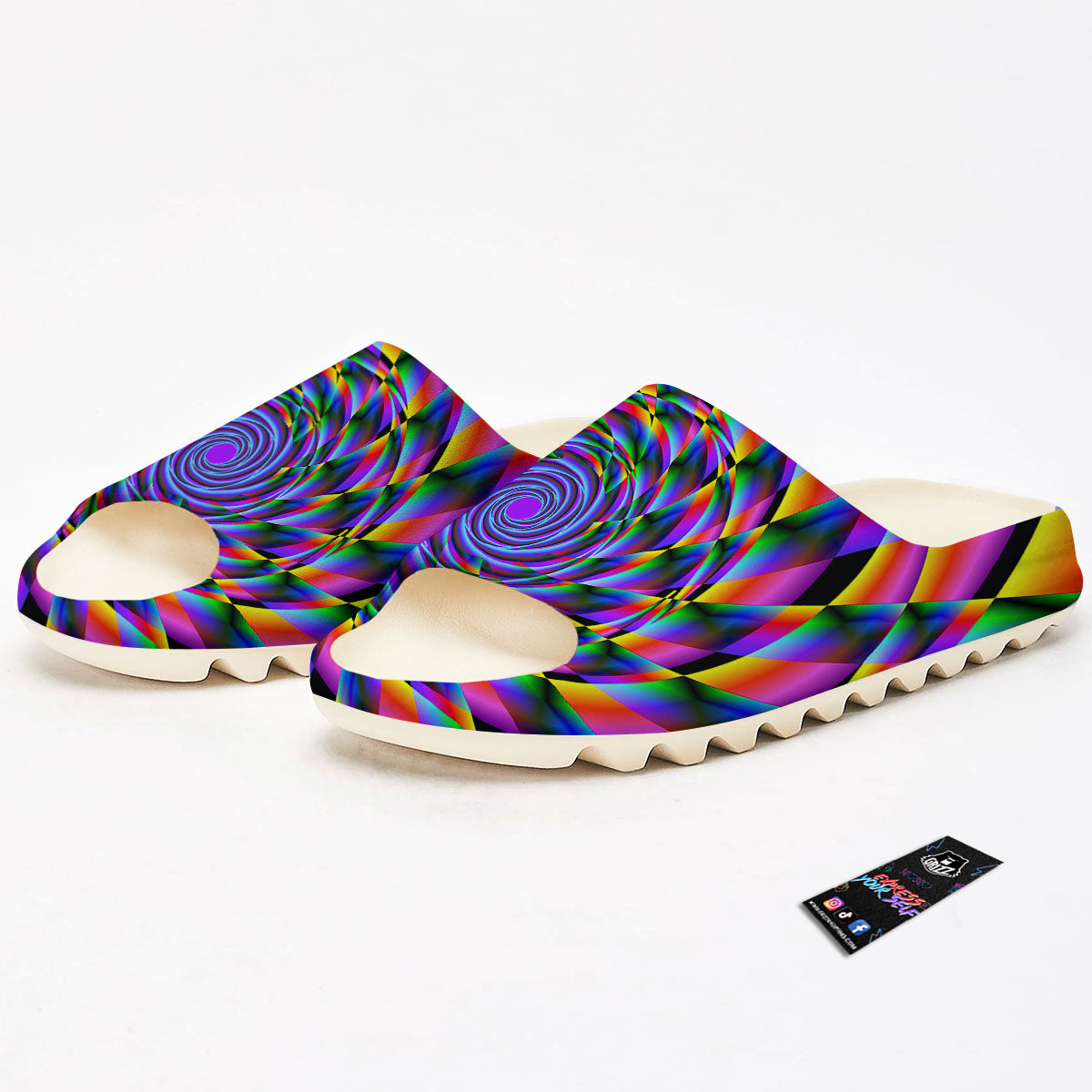 Motion Psychedelic Illusory Print Sandals-grizzshop