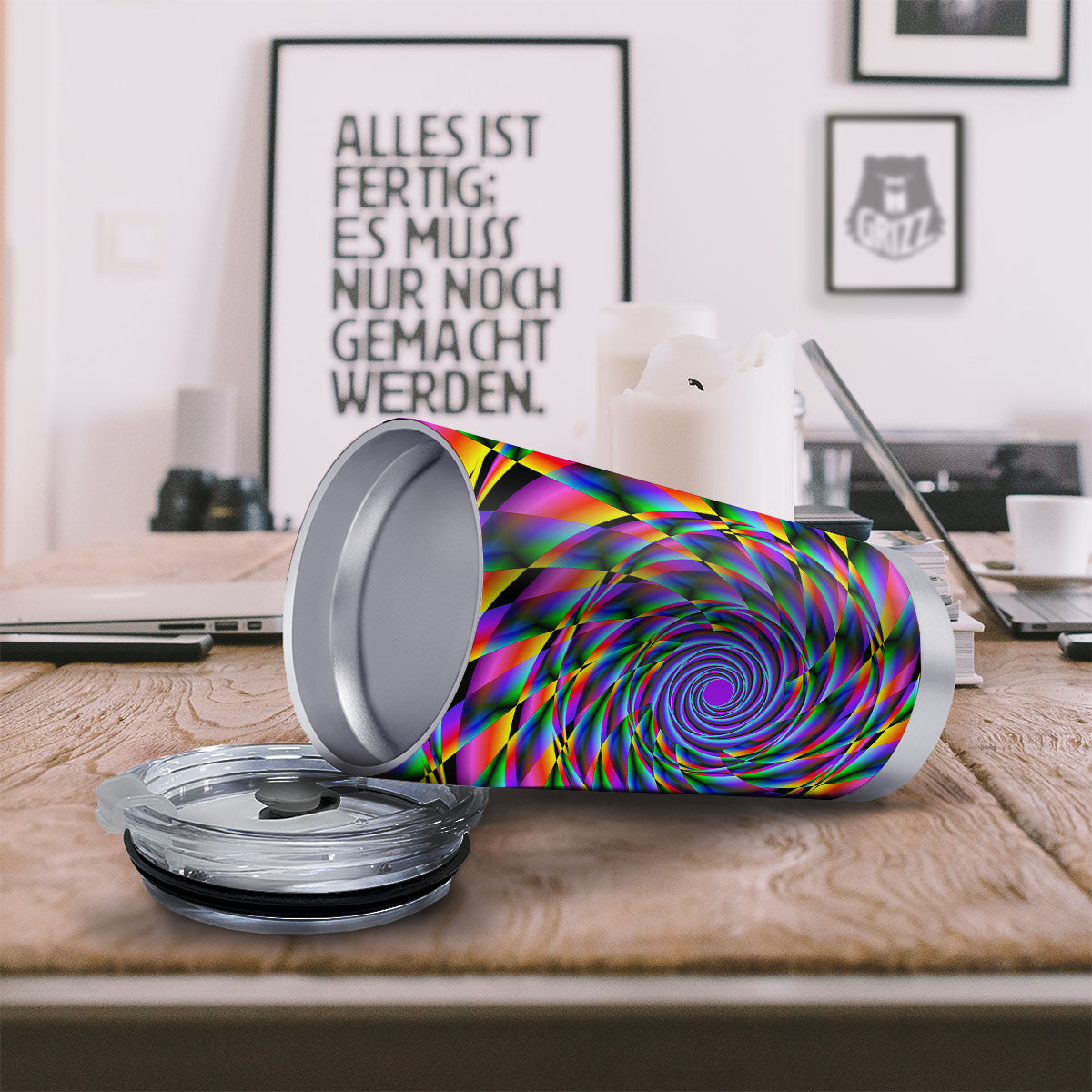 Motion Psychedelic Illusory Print Tumbler-grizzshop