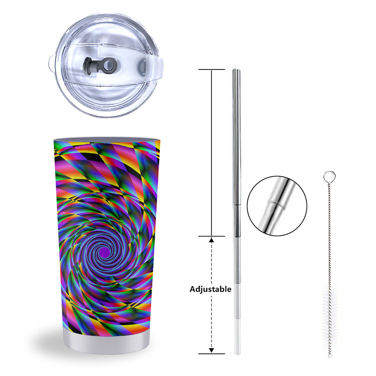Motion Psychedelic Illusory Print Tumbler-grizzshop