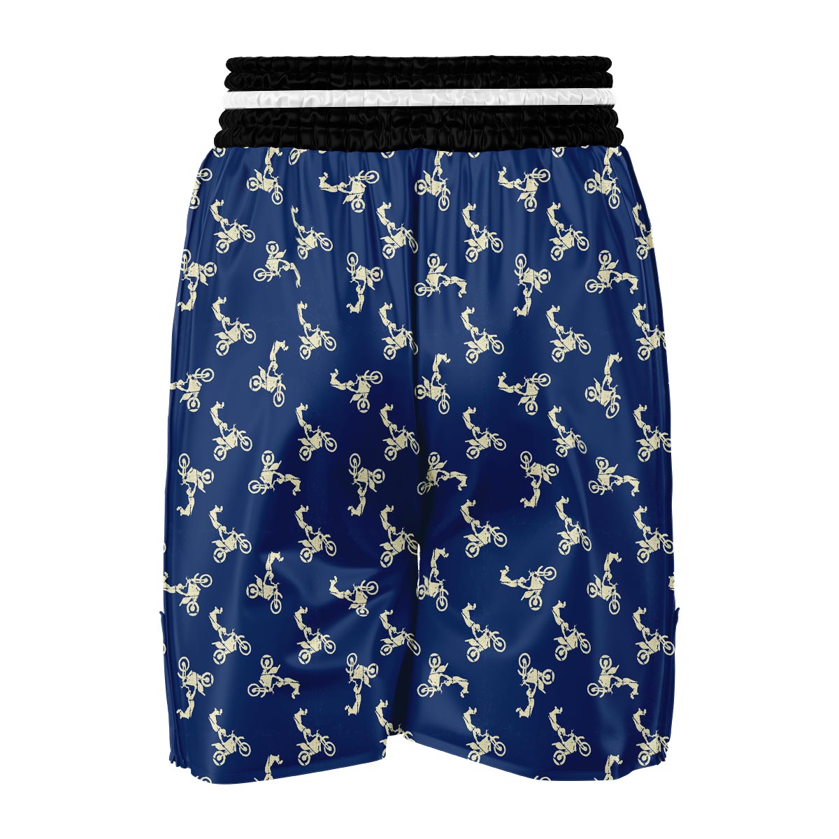 Motocross Pattern Print Boxing Shorts-grizzshop