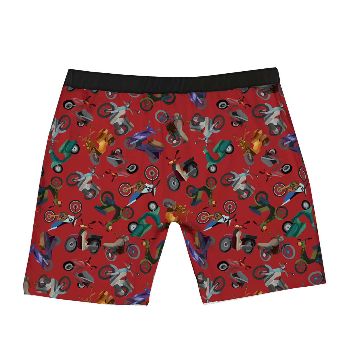 Motorcycle And Red Print Pattern Boxer Briefs-grizzshop