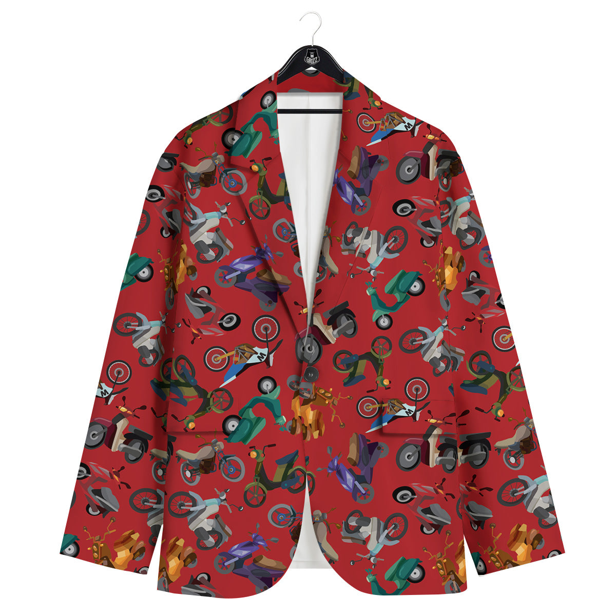 Motorcycle And Red Print Pattern Men's Sport Coat-grizzshop