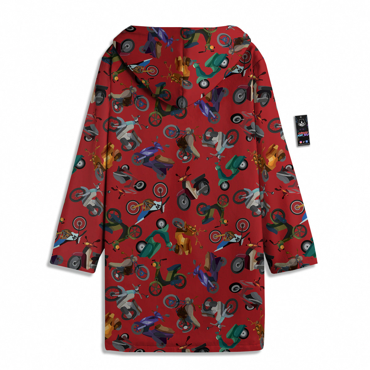 Motorcycle And Red Print Pattern Men's Windbreaker Jacket-grizzshop