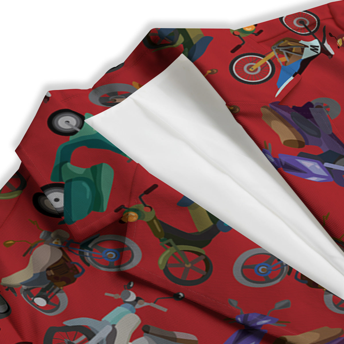 Motorcycle And Red Print Pattern Women's Blazer-grizzshop