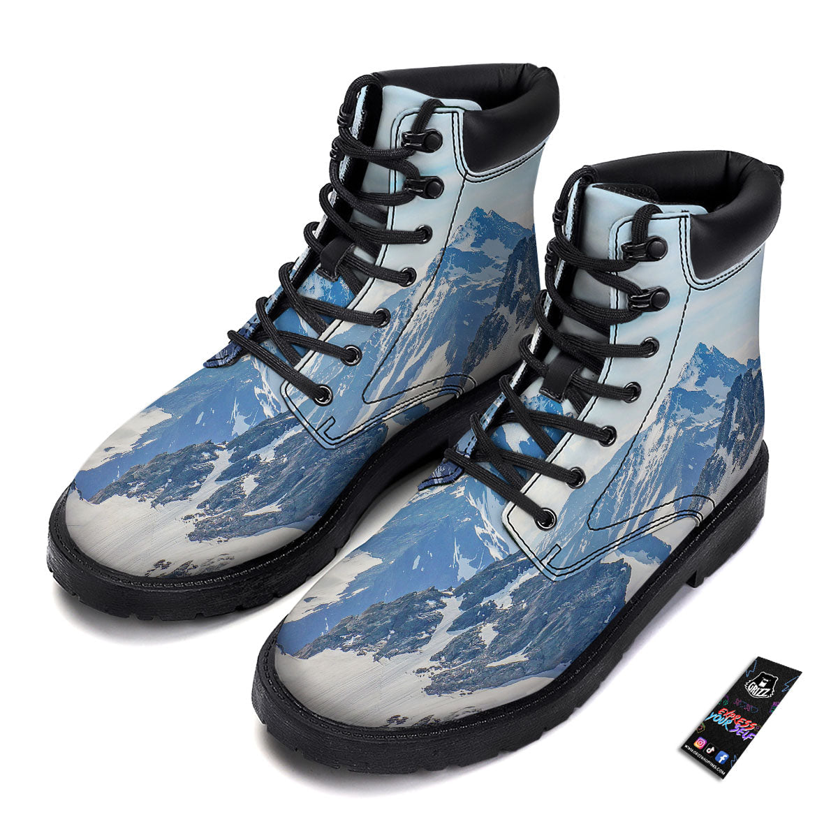 Mountain Alps Print Boots-grizzshop