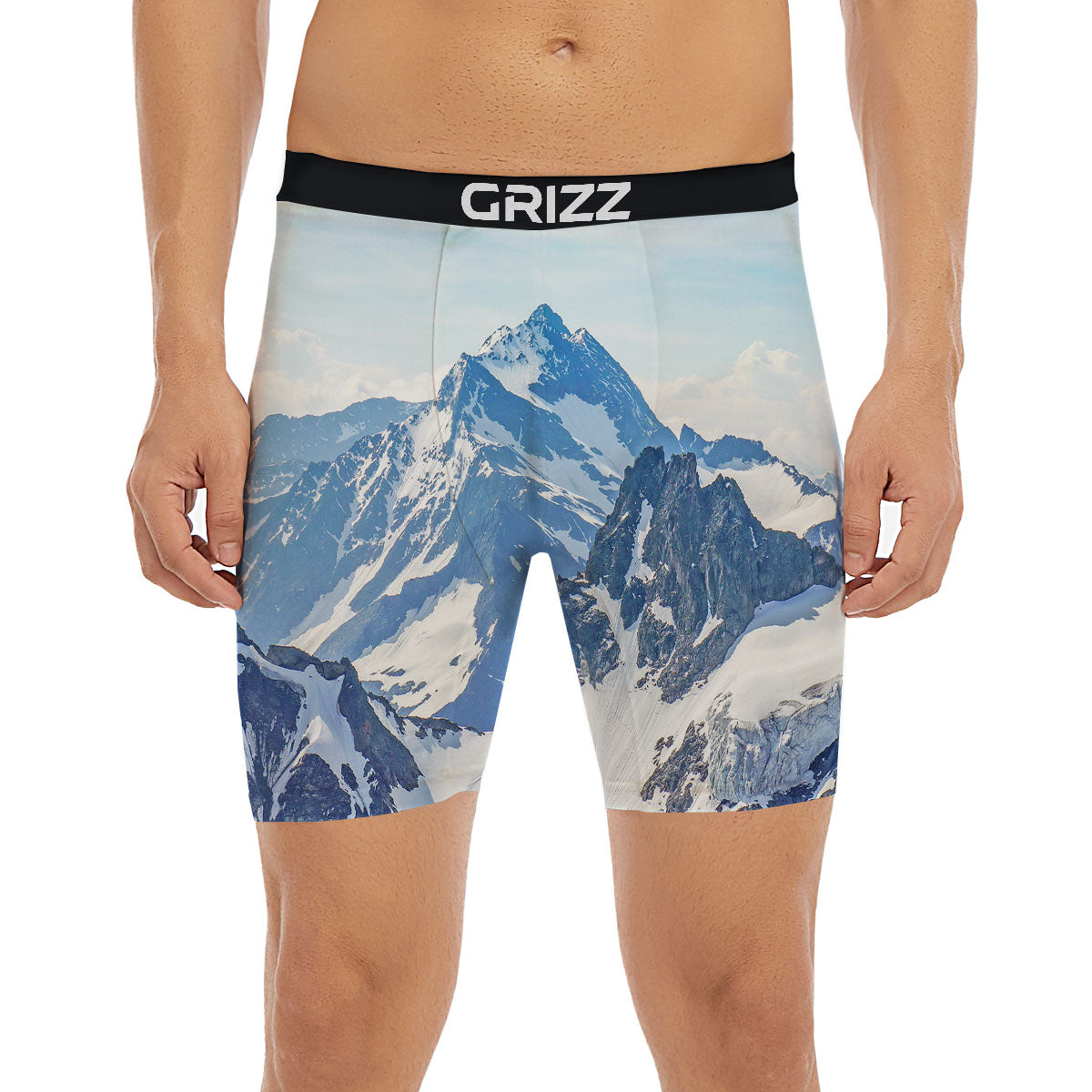 Mountain Alps Print Boxer Briefs-grizzshop