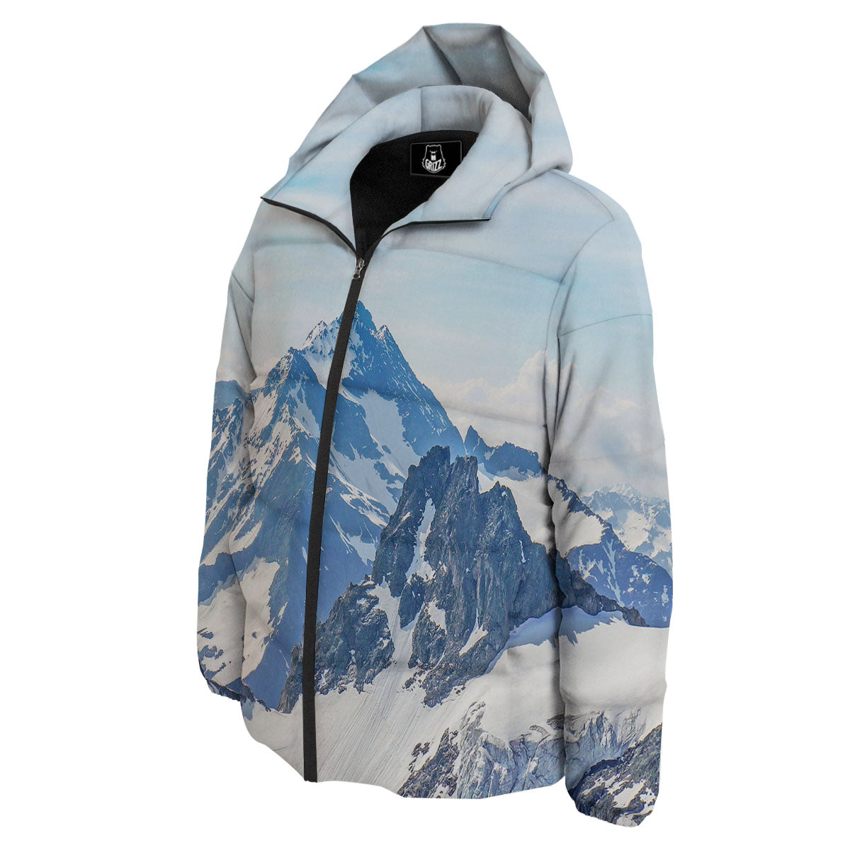 Mountain Alps Print Down Jacket-grizzshop