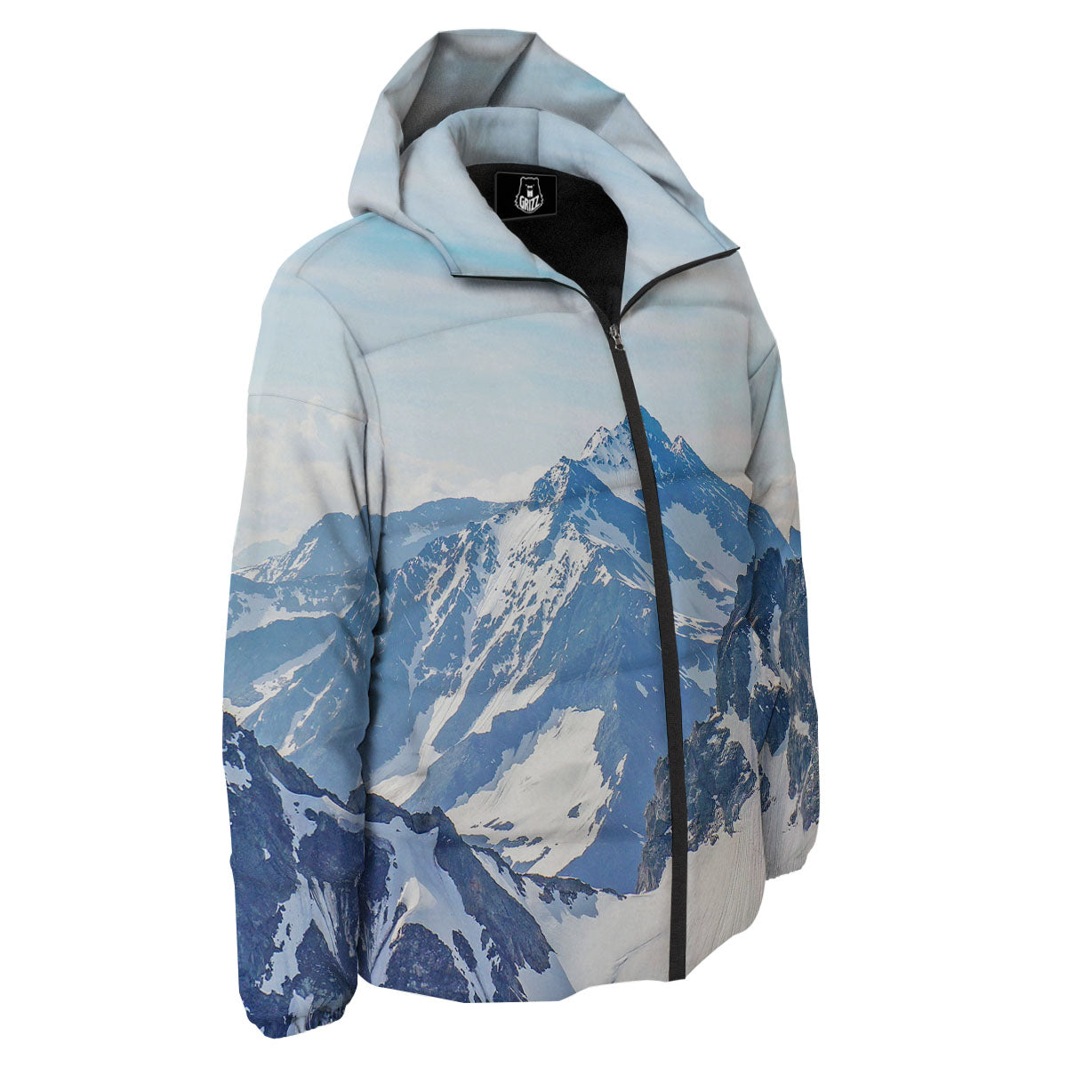 Mountain Alps Print Down Jacket-grizzshop