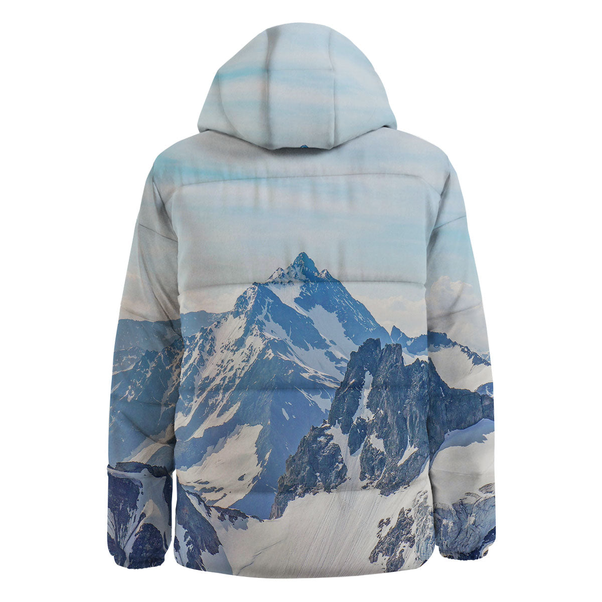 Mountain Alps Print Down Jacket-grizzshop
