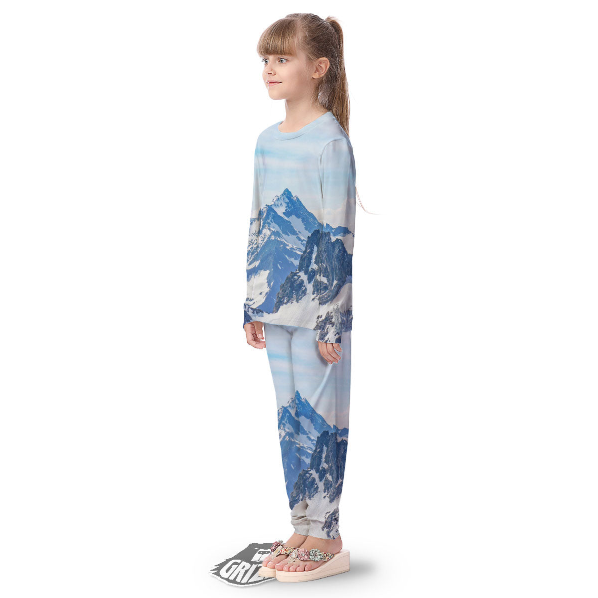 Mountain Alps Print Kid's Pajamas-grizzshop