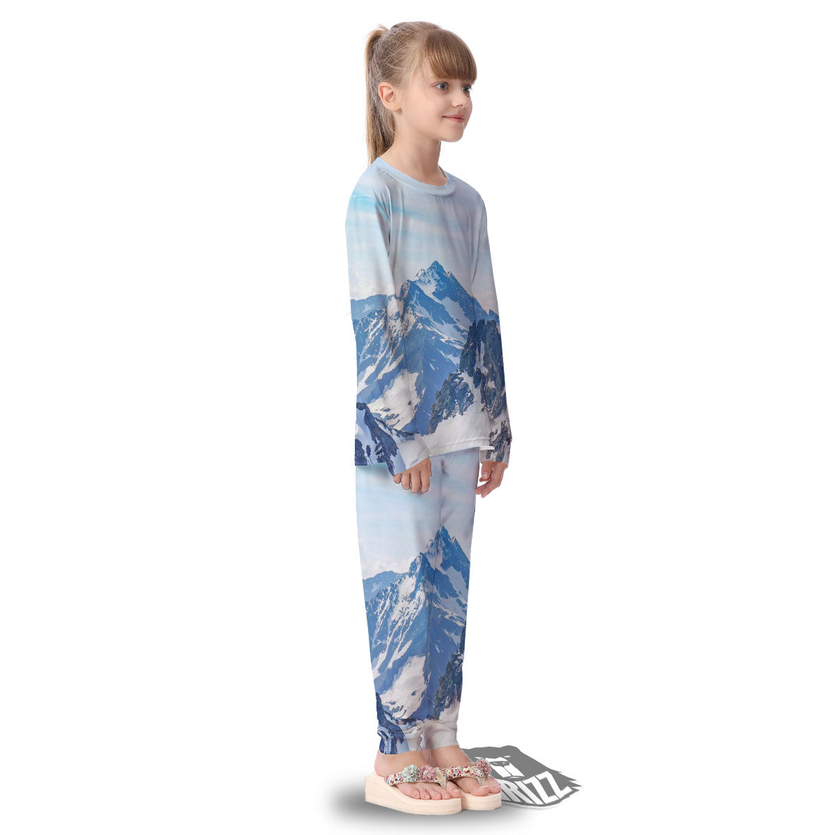Mountain Alps Print Kid's Pajamas-grizzshop
