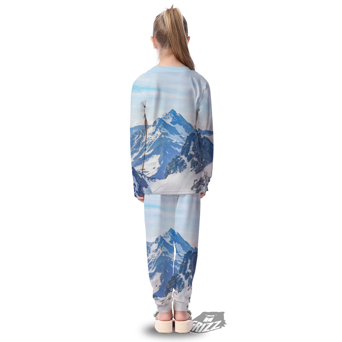 Mountain Alps Print Kid's Pajamas-grizzshop