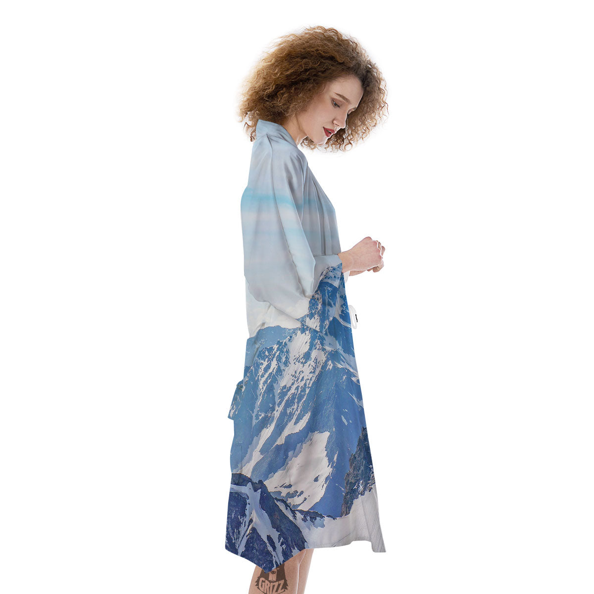 Mountain Alps Print Kimono-grizzshop