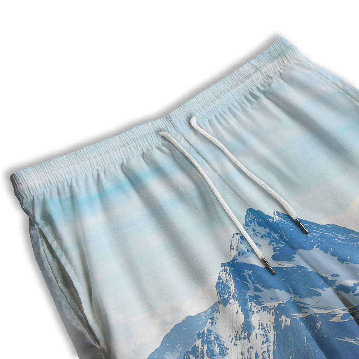 Mountain Alps Print Men's Athletic Shorts