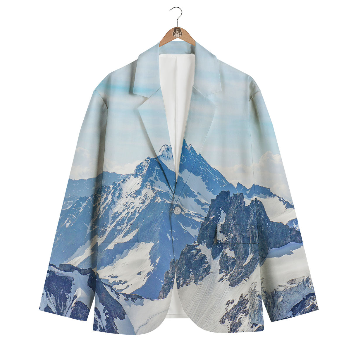 Mountain Alps Print Men's Blazer-grizzshop