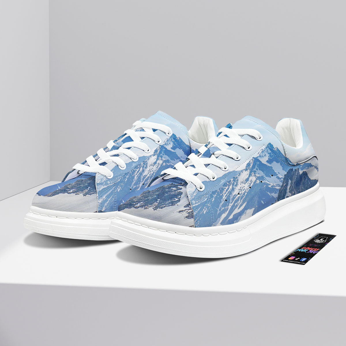 Mountain Alps Print Platform Shoes-grizzshop
