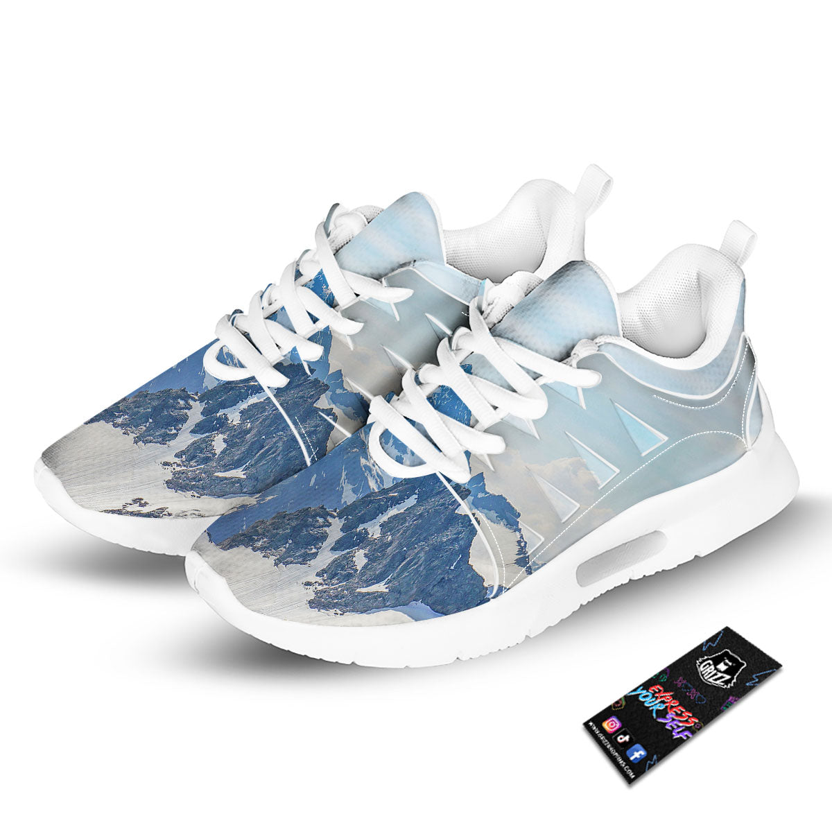 Mountain Alps Print Tennis Shoes-grizzshop
