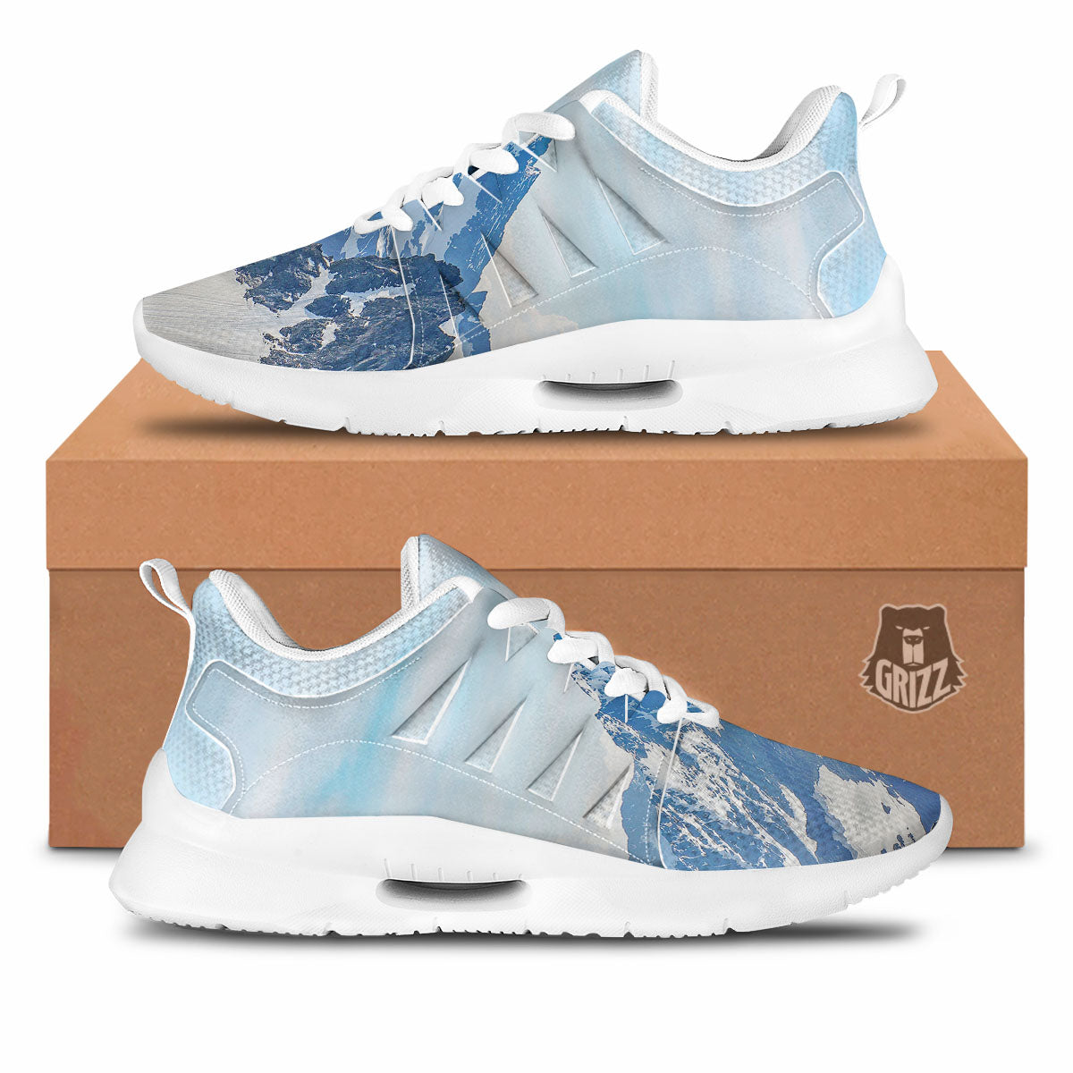 Mountain Alps Print Tennis Shoes-grizzshop