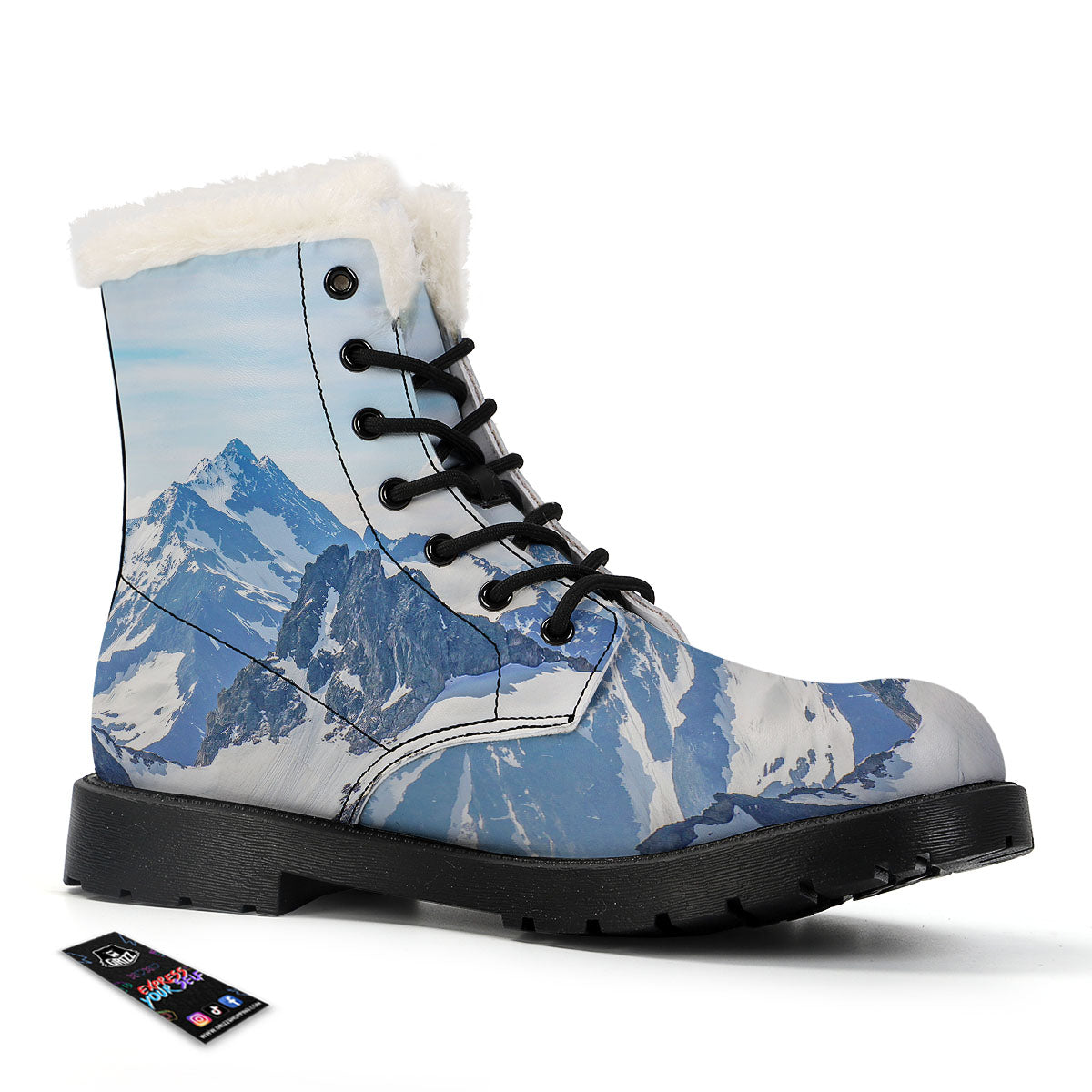 Mountain Alps Print Winter Boots-grizzshop