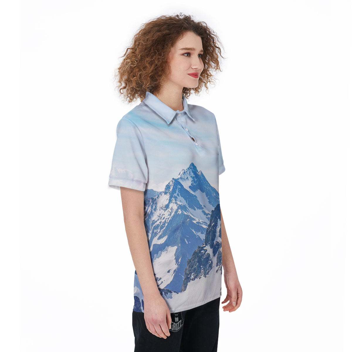 Mountain Alps Print Women's Golf Shirts-grizzshop