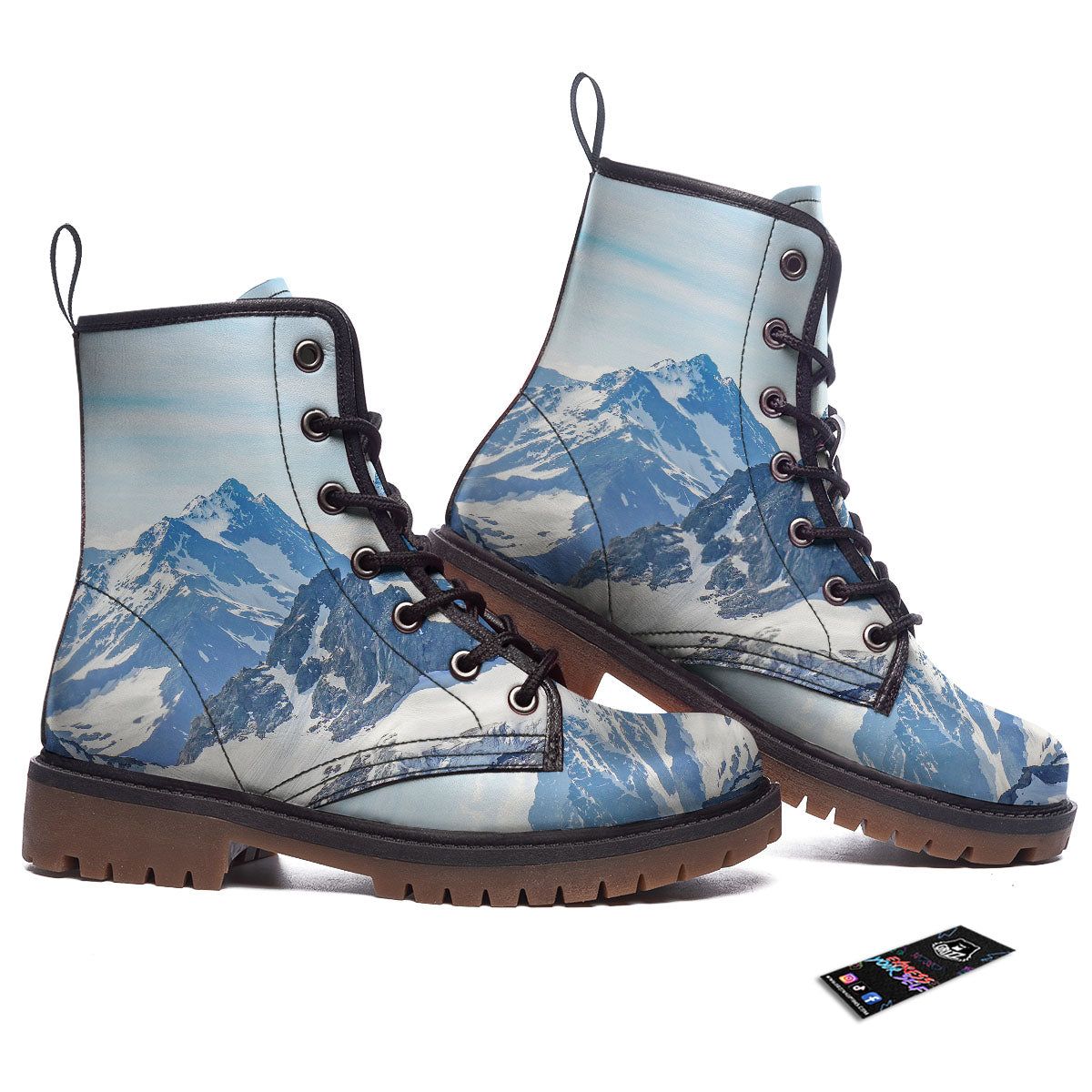 Mountain Alps Print Work Boots-grizzshop