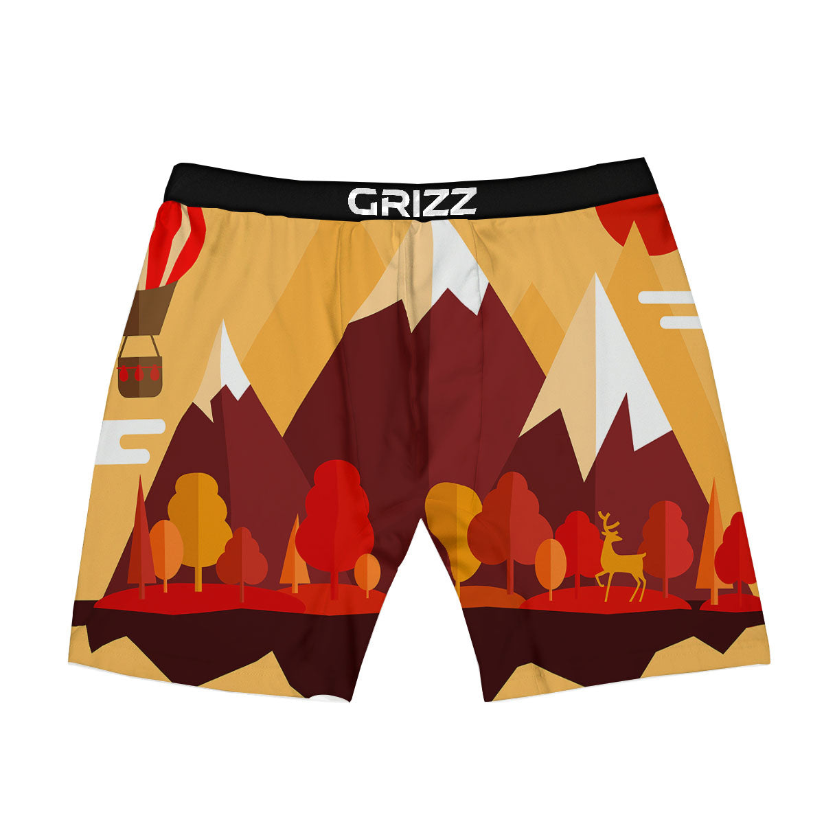 Mountain Autumn Print Boxer Briefs-grizzshop