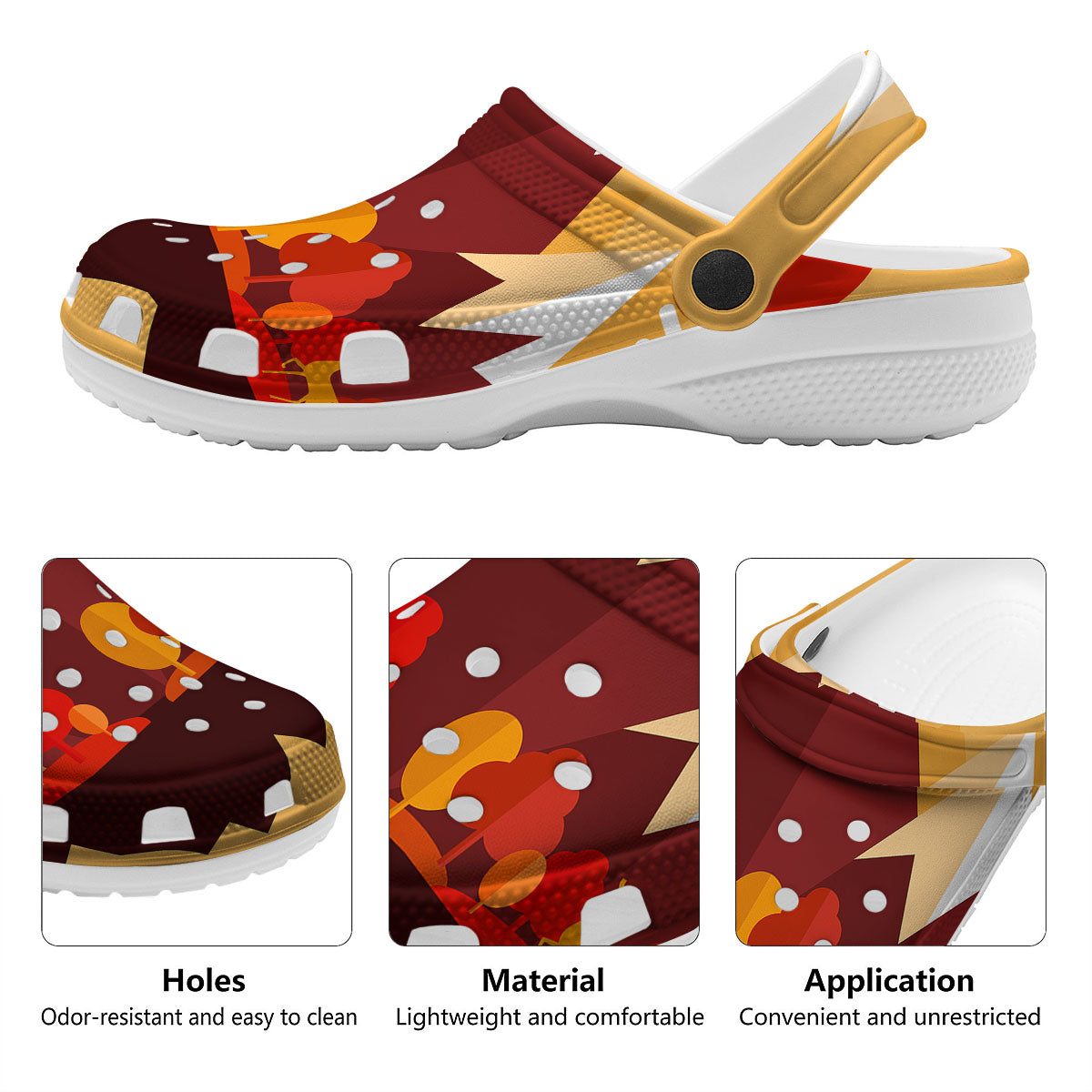 Mountain Autumn Print Clog-grizzshop