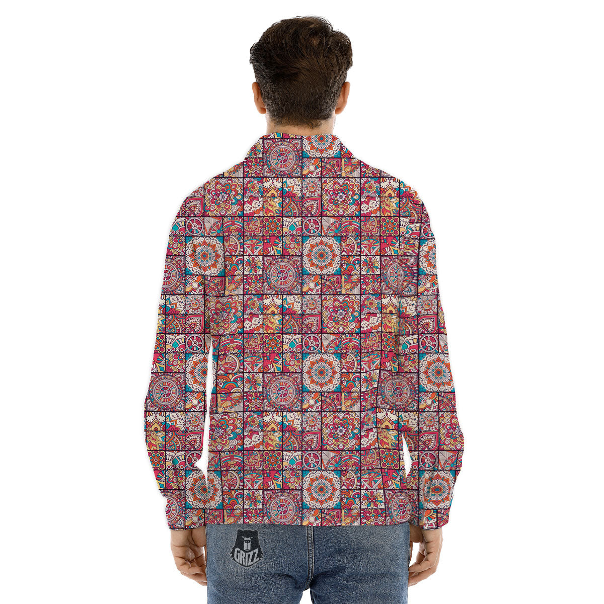 Mountain Autumn Print Men's Dress Shirts-grizzshop