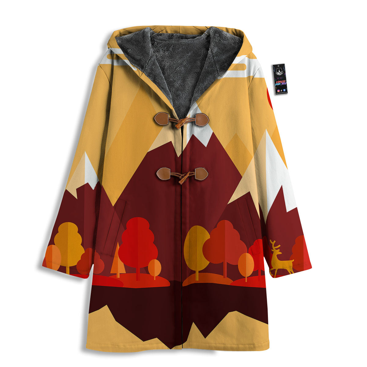 Mountain Autumn Print Men's Windbreaker Jacket-grizzshop
