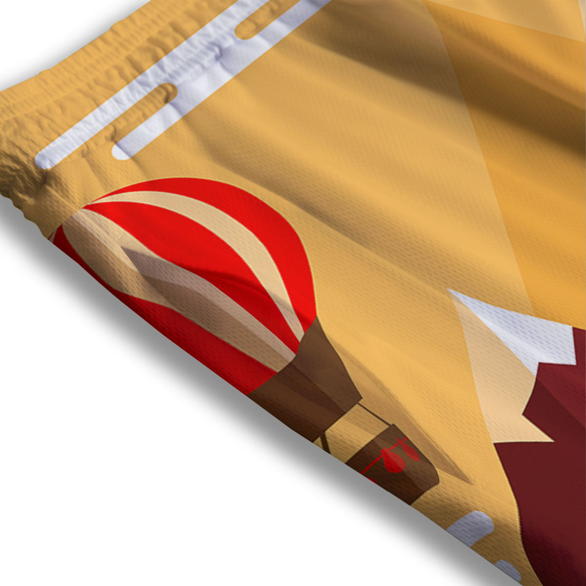 Odin God And Crow Gold Viking Print Mesh Shorts