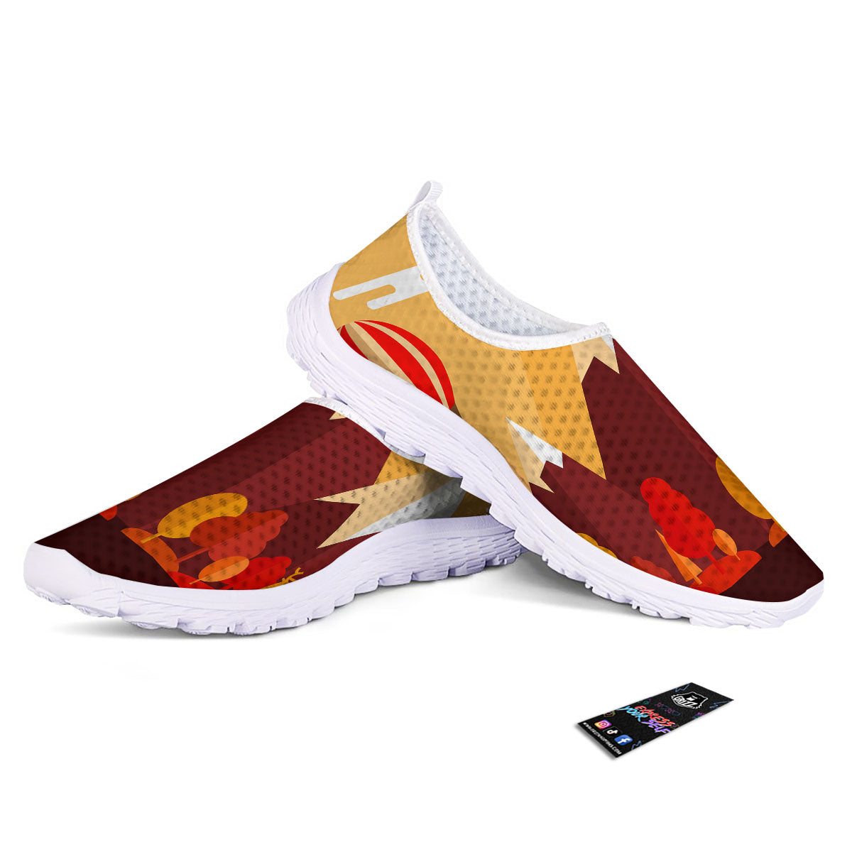 Mountain Autumn Print Nurse Shoes-grizzshop