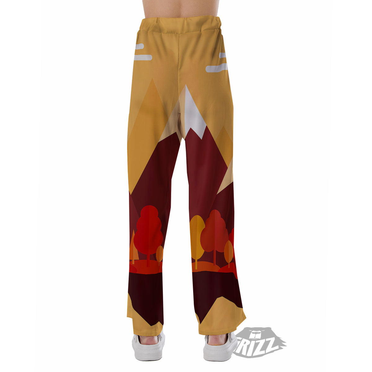 Mountain Autumn Print Pajama Pants-grizzshop