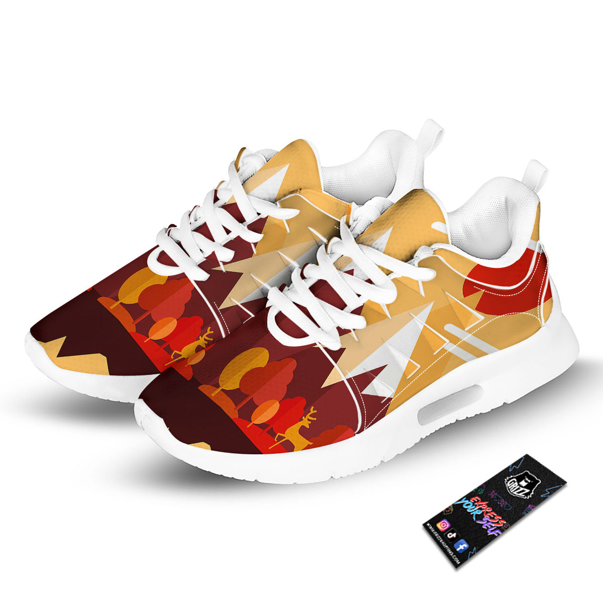 Mountain Autumn Print Tennis Shoes-grizzshop