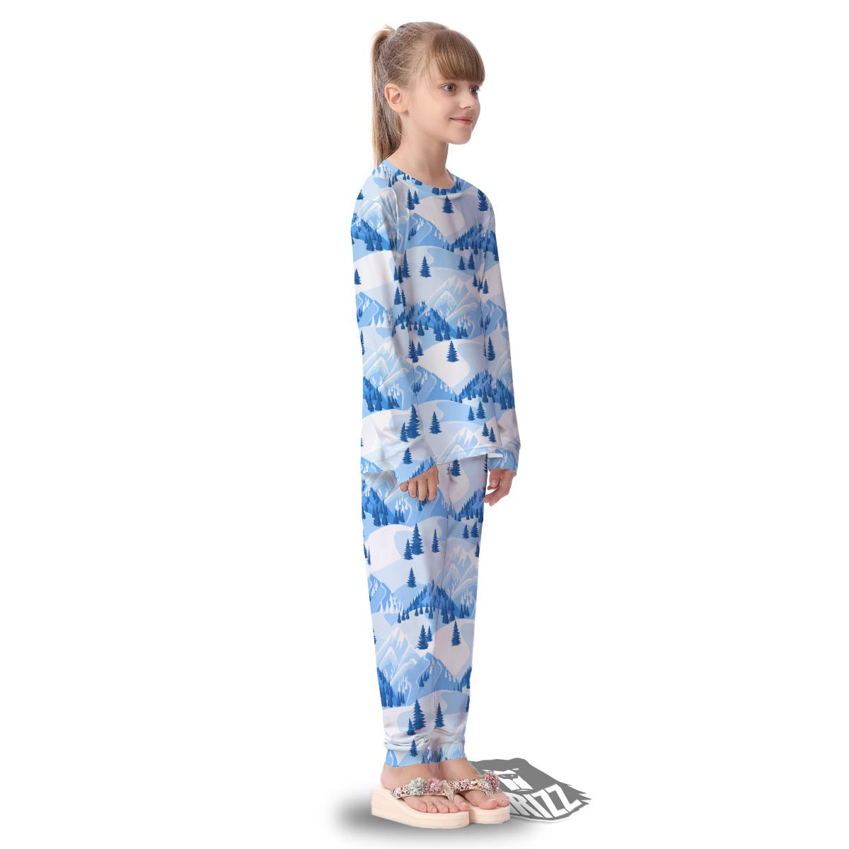Mountain Skiing Print Pattern Kid's Pajamas-grizzshop