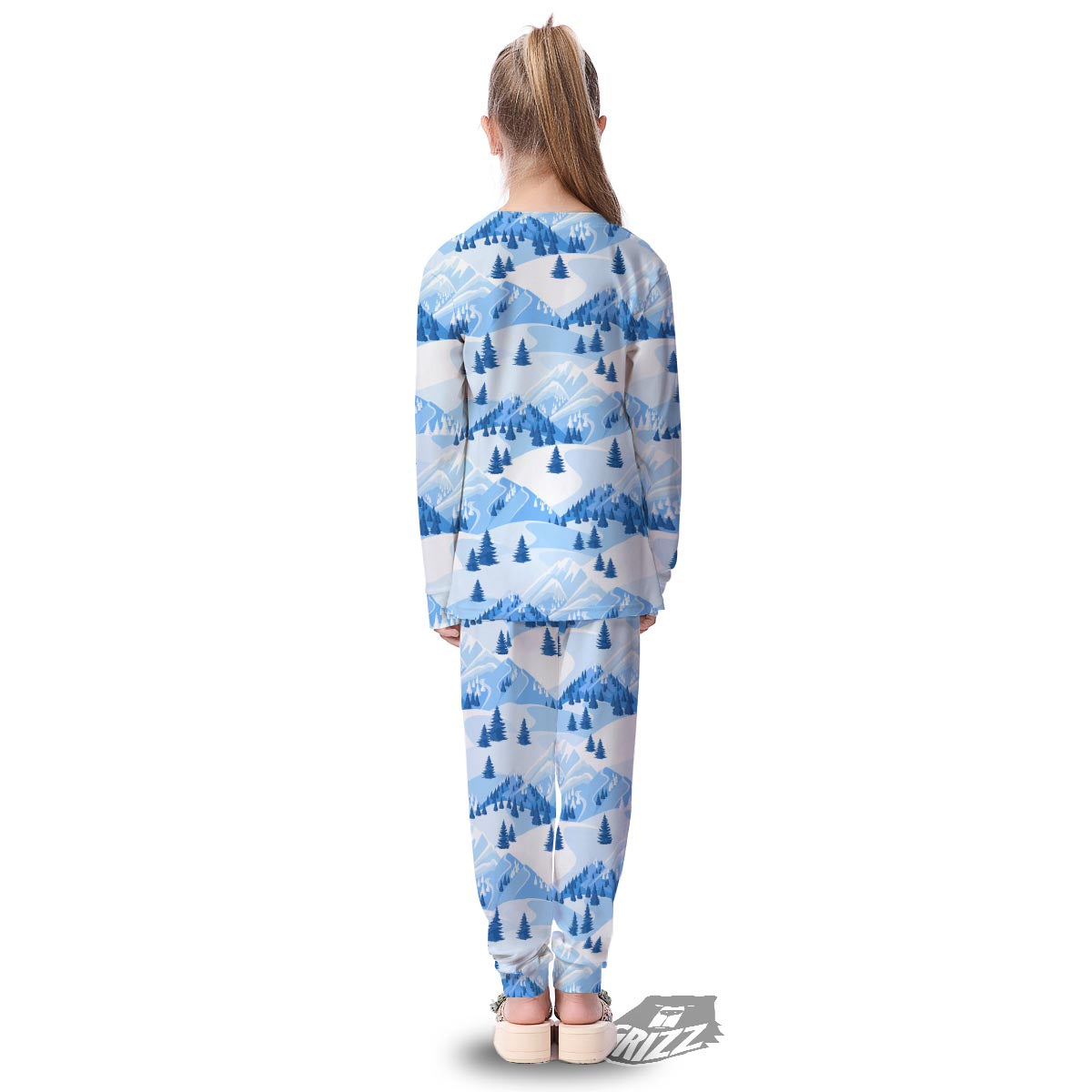 Mountain Skiing Print Pattern Kid's Pajamas-grizzshop