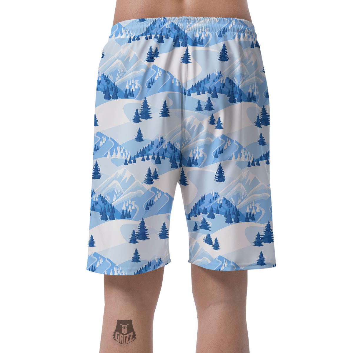 Mountain Skiing Print Pattern Men's Shorts-grizzshop